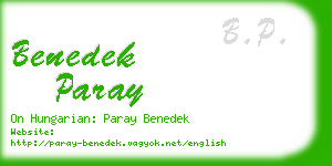 benedek paray business card